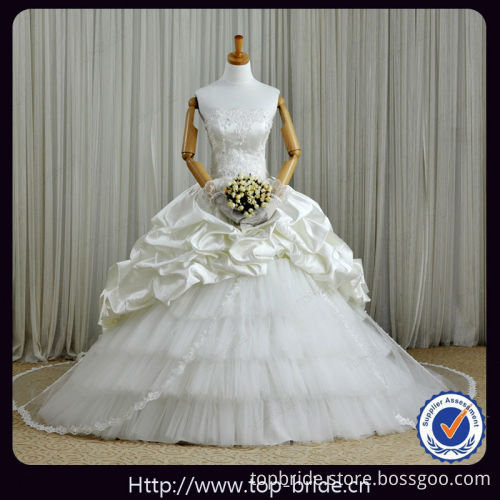 S8608 Real Beaded Lace Stain Romantic Vintage Wedding Dresses